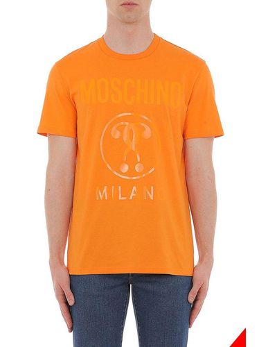 Moschino Logo Print Crewneck T-shirt - Orange