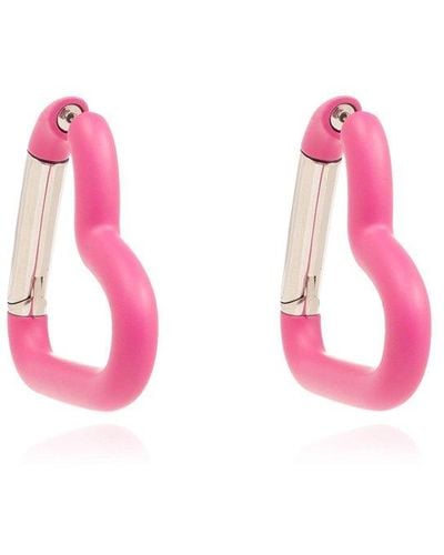 Balenciaga Earrings With Logo, - Pink