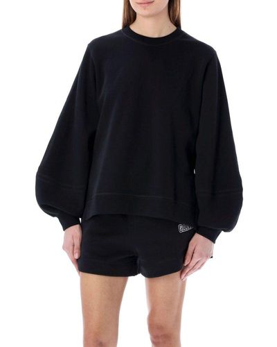 Ganni Isoli Puff Sleeve Sweatshirt - Black