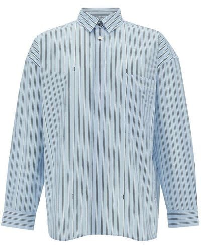 Jacquemus Striped Collared Long-sleeve Shirt - Blue