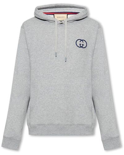 Gucci Cotton Jersey Logo Hoodie - Grey