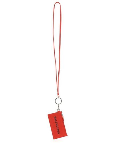 Balenciaga Cash Strapped Card Case - Red