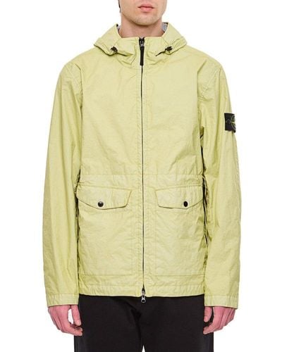 Stone Island Membrana 3l Tc Zipped Hooded Jacket - Yellow