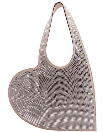 Coperni Heart Embellished Mini Tote Bag - Gray
