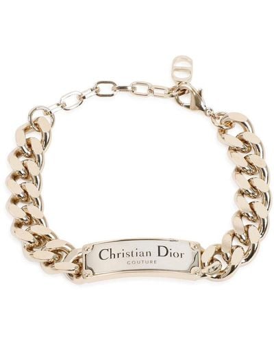 DIOR Dior Homme White Leather Bracelet  portluxe