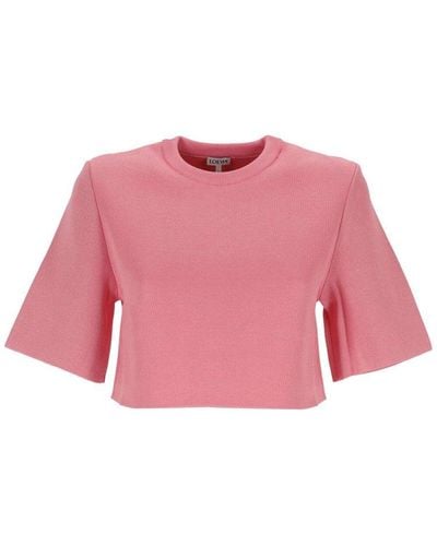 Loewe Short-sleeved Cropped Top - Pink