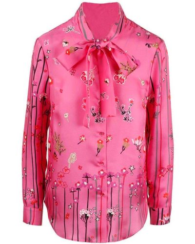 RED Valentino Red Pussy-bow Long-sleeved Blouse - Pink
