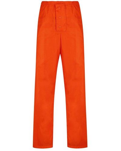 Prada High Waist Straight Leg Trousers - Orange