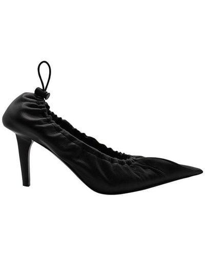 Balenciaga Gathered-detail Pointed Toe Court Shoes - Black