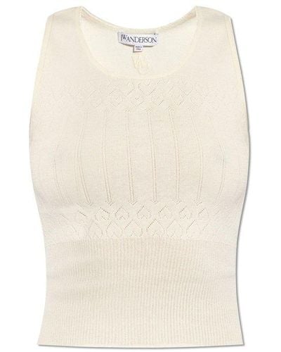 JW Anderson Top With Openwork Pattern, - Natural