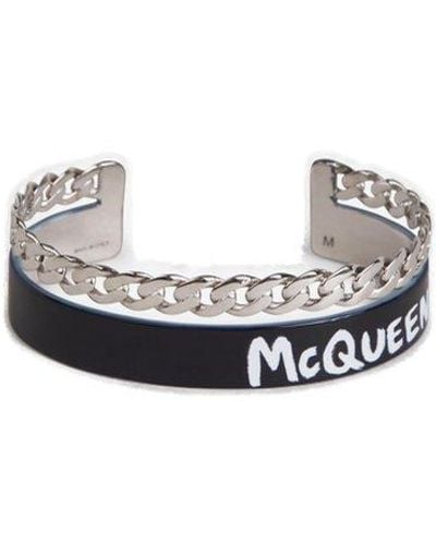 Alexander McQueen Graffiti Logo Bracelet - Black