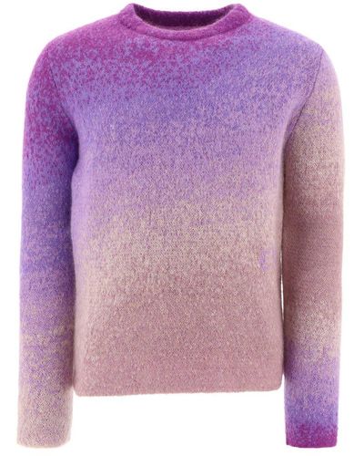 ERL Gradient-effect Long Sleeved Crewneck Sweater - Purple