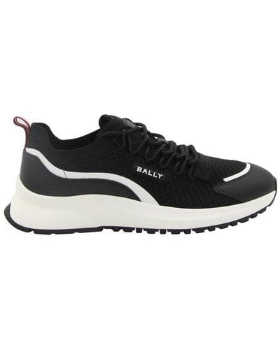 Bally Logo Patch Lace-Up Sneakers - Black
