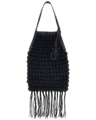 JW Anderson Popcorn Knit Top Handle Bag - Black