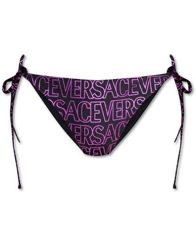 Versace Black Swimsuit Bottom - Purple