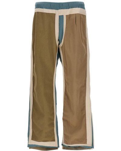 Needles Elastic Waist Patchwork Trousers - Natural