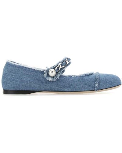 Miu Miu Denim Ballerina Shoes - Blue