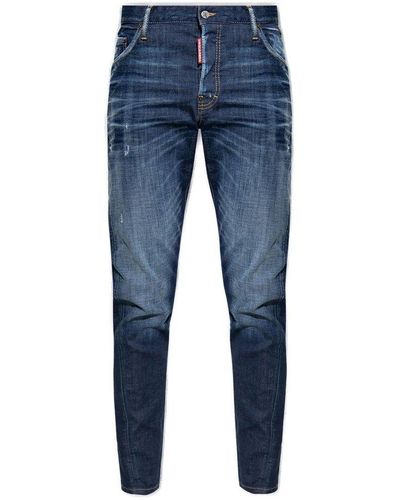 DSquared² Logo Patch Skinny Jeans - Blue