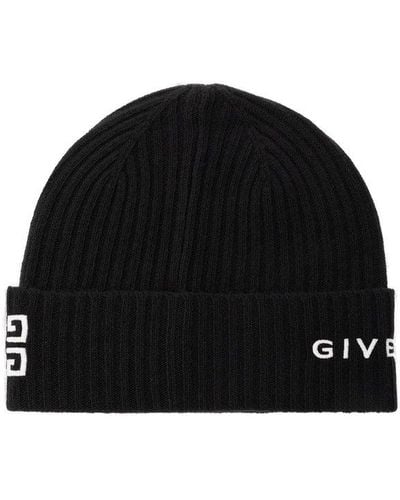 Givenchy Logo-embroidered Knitted Beanie - Black