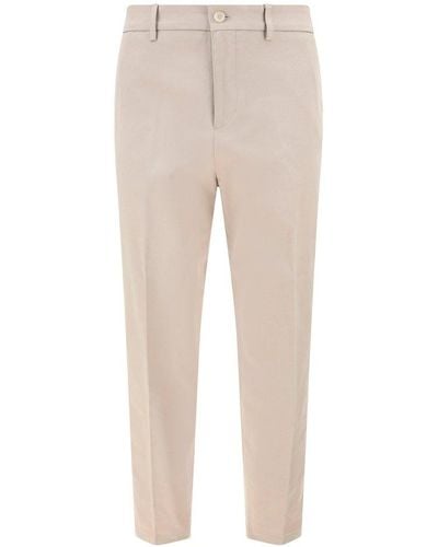 Etro Pleated Straight Leg Trousers - Natural