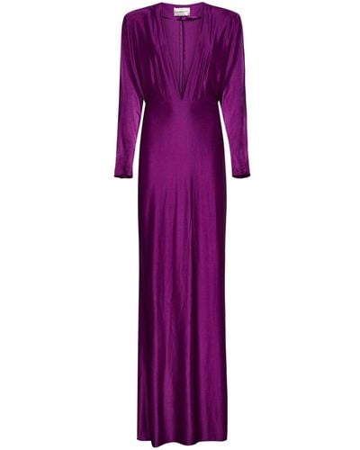 Alexandre Vauthier V-neck Long Dress - Purple