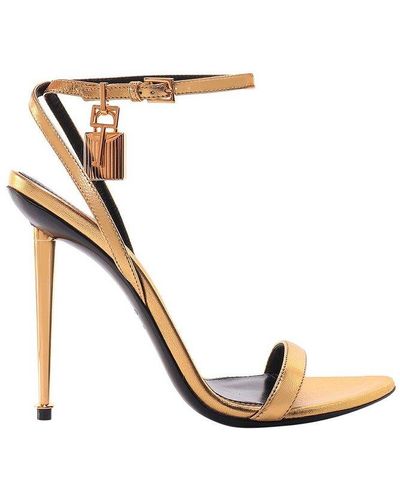 Tom Ford Naked 105 Metallic Leather Point-toe Ankle-strap Sandals