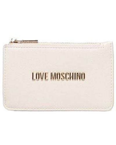 Love Moschino Logo Lettering Zipped Wallet - White