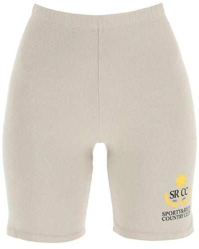 Sporty & Rich Elastic Waistband Fitted Shorts - Natural