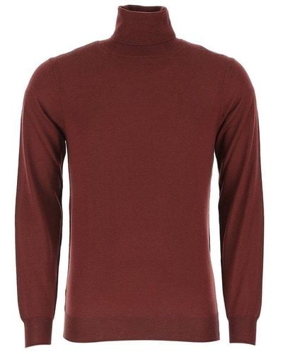 Paolo Pecora Roll Neck Knitted Jumper - Red