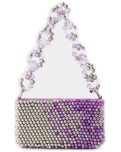 Germanier Bead-embellished Zipped Shoulder Bag - Purple