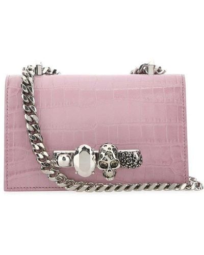 Alexander McQueen Jewelled Satchel Mini Bag - Pink