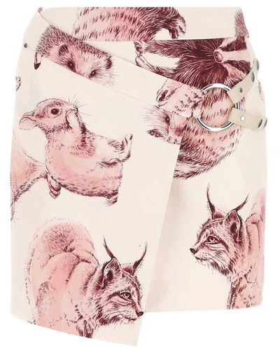 Stella McCartney Allover Graphic Printed Mini Skirt - Pink