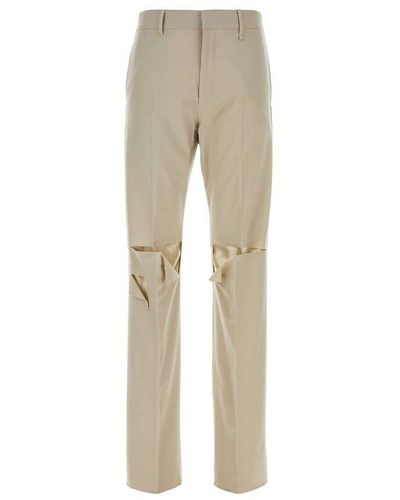 Givenchy Stone Tailored Trousers With Wear - Natural