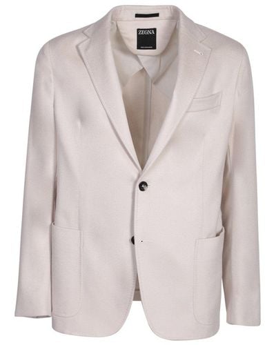 Zegna Single-breasted Jacket - White