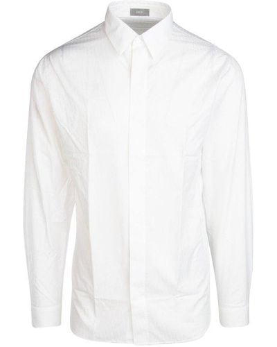 Dior Jacquard Long-sleeved Shirt - White