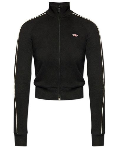 DIESEL F-jamila-piping-d Zipped Sweatshirt - Black