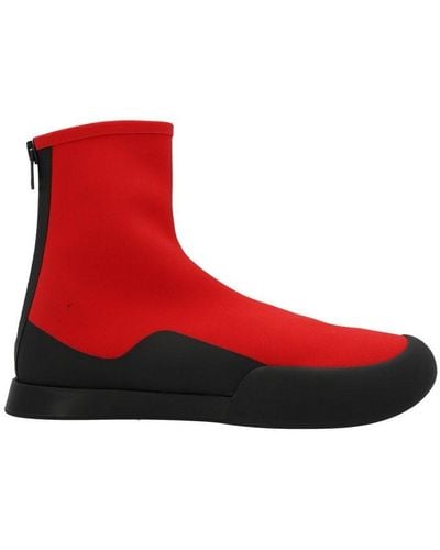The Row Zip-up Boots - Red