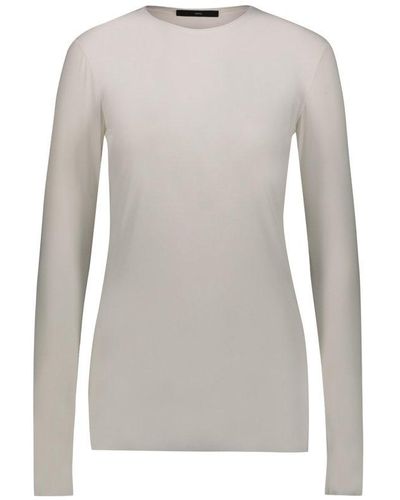 SAPIO N°22 Jersey Long Sleeved Crewneck Top - White