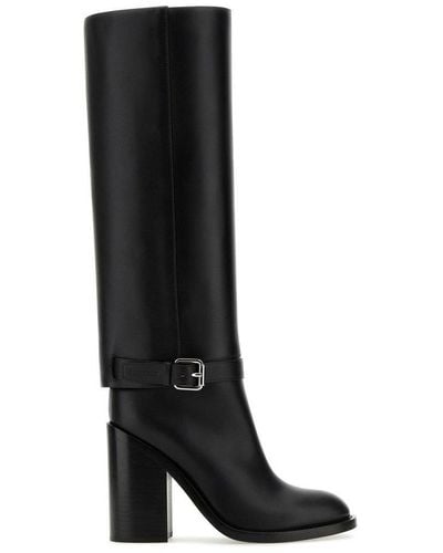 Burberry Round-toe Buckle Fastened Boots - Black