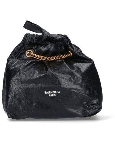 Balenciaga Crush Small Tote Bag - Black