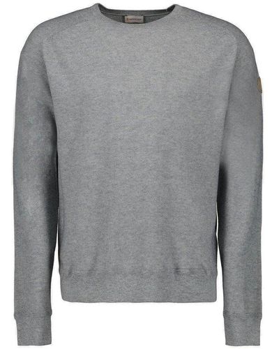 Moncler Logo Patch Crewneck Sweater - Grey