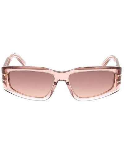 Dior Diorsignature S9u Rectangular-frame Acetate And Gold-tone Sunglasses - Pink