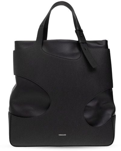 Ferragamo Cut Out Shopper Bag - Black