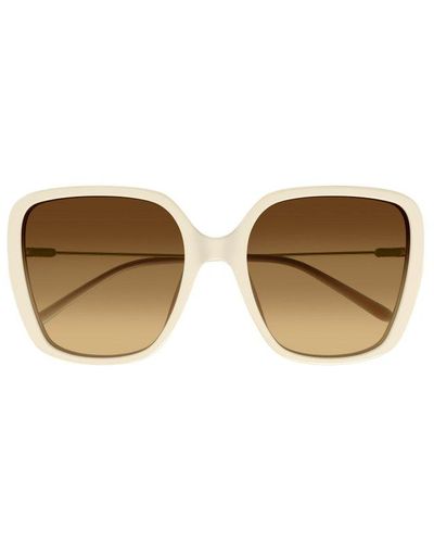 Chloé Rectangular Frame Sunglasses - Natural