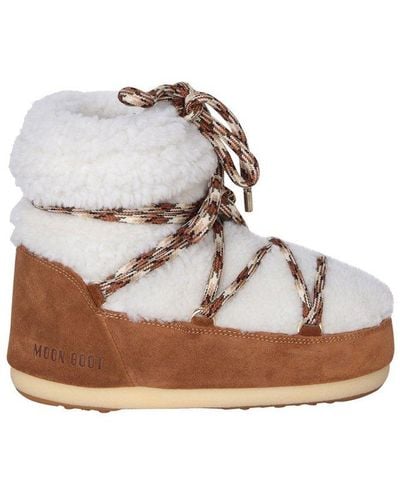 Moon Boot Icon Low Shearling Boots - Brown