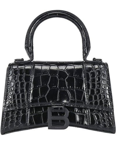 Balenciaga Hourglass Xs Top Handle Bag - Black