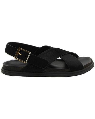 The Row Crossover Strapped Sandals - Black