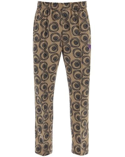 Needles Pintuck Graphic Printed Trousers - Grey