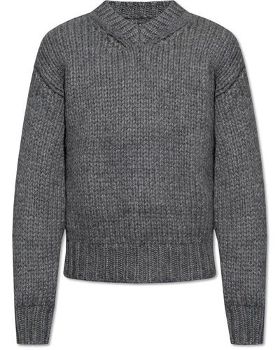 Jil Sander + Rib-knit Sweater, - Gray