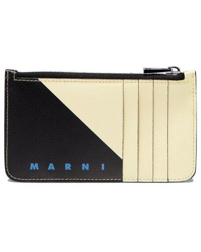 Marni Bicolour Zip-up Cardholder - Black
